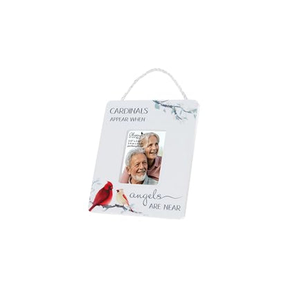 Pavilion Gift Company - Cardinals Appear - 3.5" Ceramic Picture Photo Frame Grief Memorial Remembrance Loss Bereavement Home Desk Decor