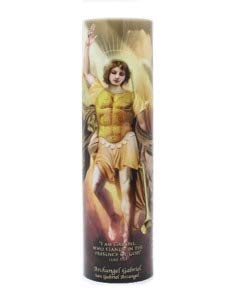 Archangel Gabriel, LED Flameless Devotion Prayer Candle, Religious Gift, 6 Hour Timer for More Hours of Enjoyment and Devotion! Dimensions 8.1875" x 2.375"