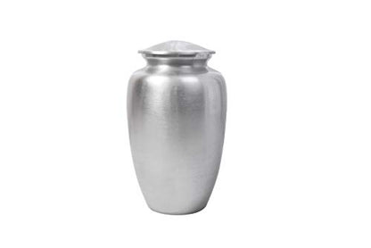 Lightnpro Decorative Cremation Urn for Human Ashes - Beautiful Elegant Hand Engraved Funeral Memorial with Secure Screw-Top Lid for Your Loved Ones Remains with Elegant Finish- 10 Inch Silver - size: 10" Plain