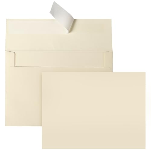 Cream Blank Flat Note Cards and Envelopes 5x7 (NOT FOLDED), Goefun 100 Pack - color: Cream, size: 5x7