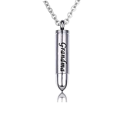 Celtic Cross Bullet Urn Necklaces for Ashes Cremation Jewelry Keepsake Memorial Pendant - style: Grandma-Stainless Steel