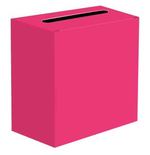 SietDESEO Hot Pink Card Box for Graduation Large Cardboard Gift Card Box Holder for Wedding Reception Birthday Graduation Baby Shower Raffle Ticket Box with Slot - color: HOT PINK CARD BOX, size: 9 X 5.1 X 9 INCH