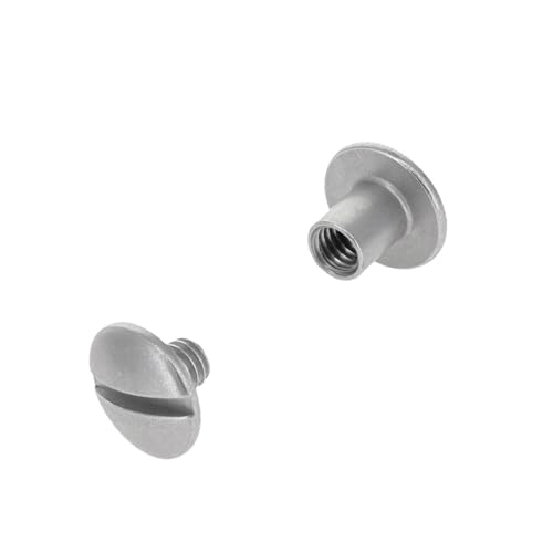 Chicago Screws, Dome Cap, Nickel Matte, Solid Brass-LL (50 per Bag) - size: 11.0mm Cap / 6.4mm Post