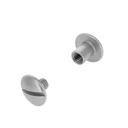 Chicago Screws, Dome Cap, Nickel Matte, Solid Brass-LL (50 per Bag) - size: 7.1mm Cap / 9.5mm Post (Mini)