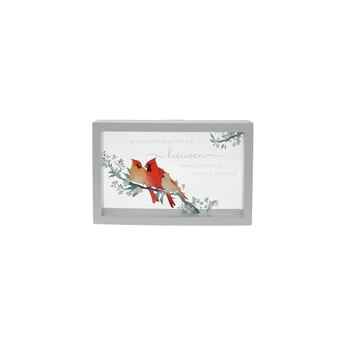 Pavilion Gift Company - Heaven In Our Home - 8.5" x 5.5" Horizontal Self-Standing Glass Red Cardinal In Memory Memorial Bereavement Condolence Funeral Loss Of Loved One Gift Present