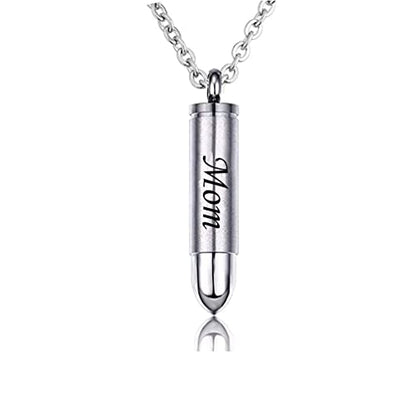 Celtic Cross Bullet Urn Necklaces for Ashes Cremation Jewelry Keepsake Memorial Pendant - style: Mom-Stainless Steel