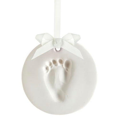 Little Pear New Baby Giftset, Rainbow Baby Keepsake Book with Included Ink Pad, Wooden Monthly Milestone Discs, Newborn Clay Handprint and Footprint Hanging Keepsake - color: New Baby Giftset