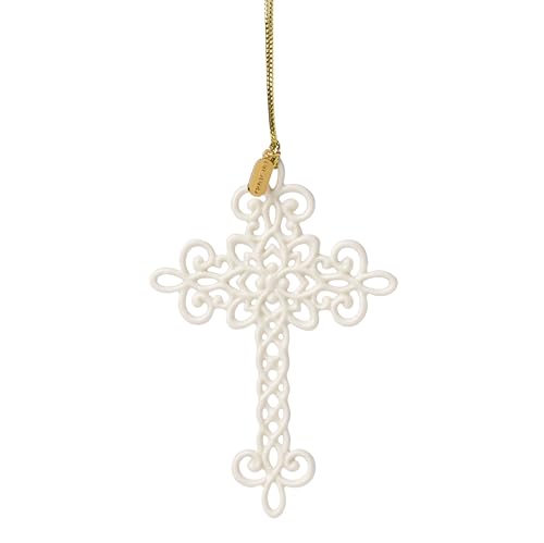 Lenox 2025 Snow Fantasies Cross Hanging Christmas Ornament - style: Cross