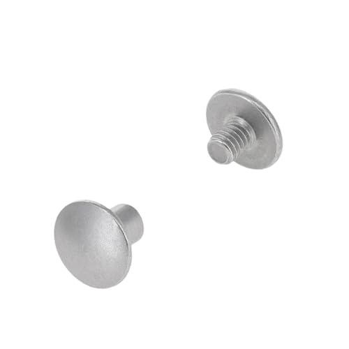 Chicago Screws, Dome Cap, Nickel Matte, Solid Brass-LL (50 per Bag) - size: 11.0mm Cap / 6.4mm Post