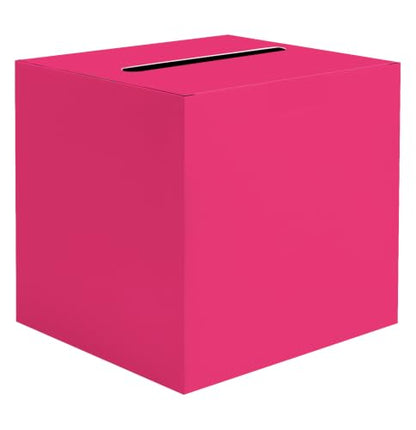 SietDESEO Hot Pink Card Box with Slot Money Gift Card Box Holder for Party Wedding Reception Birthday Graduation Bridal Shower Baby Shower Diaper Raffle Box - color: HOT PINK CARD BOX, size: 7.8 X 7.8 X 7.8 INCH