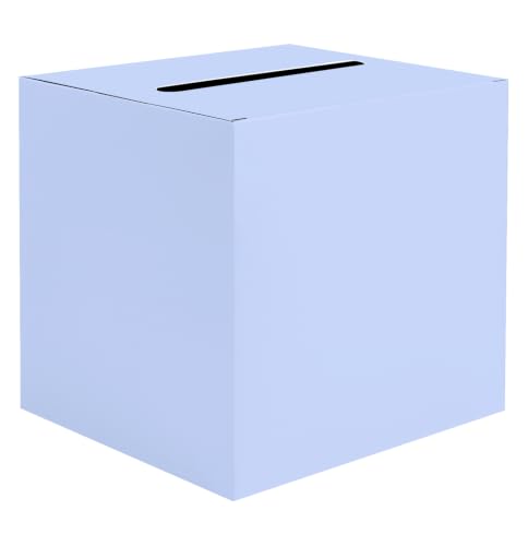SietDESEO Lavender Card Box with Slot Money Gift Card Box Holder for Party Wedding Reception Birthday Graduation Bridal Shower Baby Shower Diaper Raffle Box - color: LAVENDER CARD BOX, size: 7.8 X 7.8 X 7.8 INCH