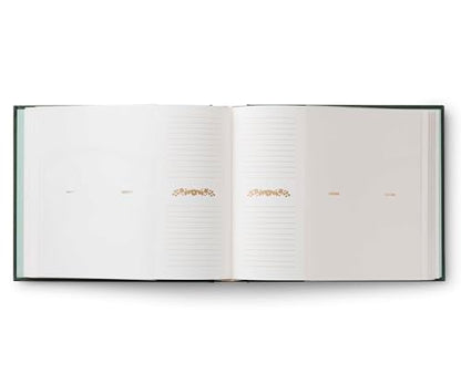 RIFLE PAPER CO. Wildwood Embroidered Heirloom Photo Album w/Photo Window | 8.88" L x 10" W x 2" H, 50 Pages, Fits 2 4 x 6 Photos per Page in Photo Sleeves (Holds 200), Floral-Embroidered Cloth Cover