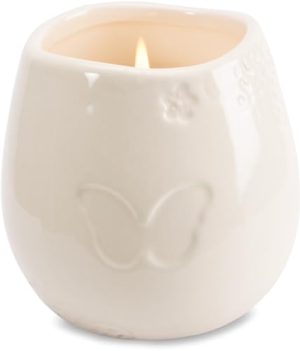 Pavilion 'in Memory, A Bit of Heaven' Ceramic Candle Gift Set - White Soy Candle and 'Light Your Way' Memorial Mother Candle