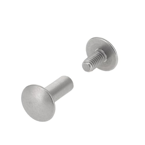 Chicago Screws, Dome Cap, Nickel Matte, Solid Brass-LL (50 per Bag) - size: 11.0mm Cap / 5.0mm Post