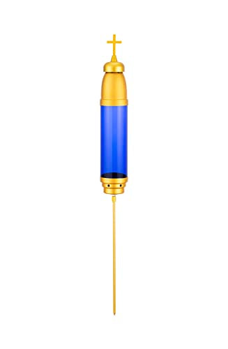 Cemetery Light Candle Holder, Memorial Candle, Grave Vigil Light Holder,Anodized Aluminum Eternal Light Dome Memorial Light Grav Lamp, Gold Blue
