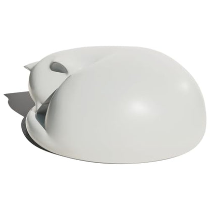 Cat Urn, Sleeping Resin Cremation Pet Urns for Cat Ashes, White - color: White