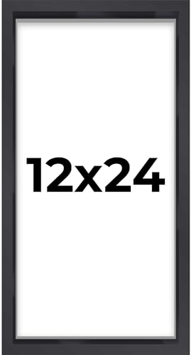 12x24 Shadow Box & Newspaper Frame Black | 3/4" Depth of Usable Space| Interior Size 12x24 or 24x12 Inches| UV Resistant Acrylic, Acid-Free Backing, Wall Hangers | Made in USA - size: 12x24