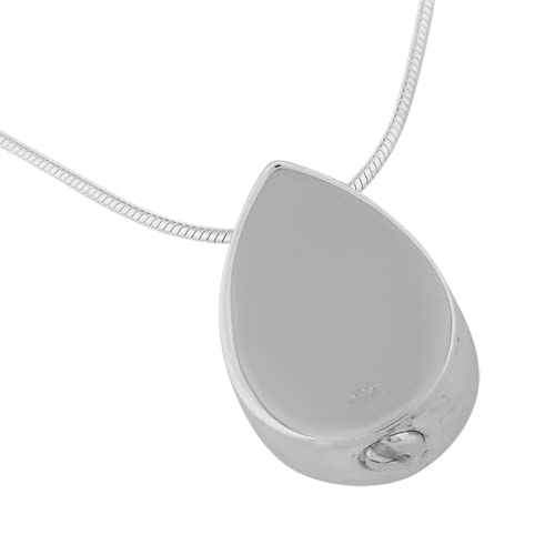 Turquoise Teardrop Pendant and Necklace for Ashes, Sterling Silver, Cremation Jewelry for Ashes - color: Turquoise Teardrop