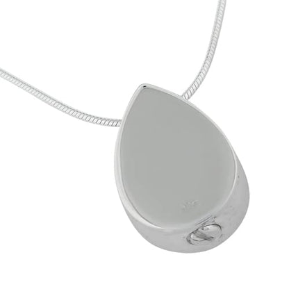 Turquoise Teardrop Pendant and Necklace for Ashes, Sterling Silver, Cremation Jewelry for Ashes - color: Turquoise Teardrop
