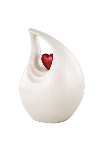 Heart of Love Cremation Urn for Human Ashes – Large Adult Funeral Urn, Decorative Memorial Urn, Metal Burial Urn for Loved One Ashes (Non-Customize, Adult)