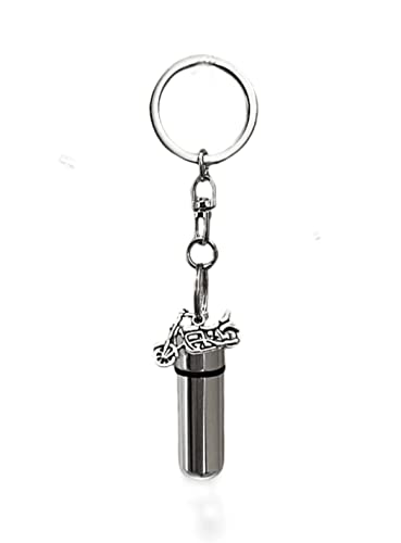 Set of 5 MOTORCYCLE CREMATION URN Keychain/Keyring Keepsakes, Custom Engravable, Handmade, Mourning Keepsake, Memorial Jewelry