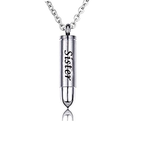 Celtic Cross Bullet Urn Necklaces for Ashes Cremation Jewelry Keepsake Memorial Pendant - style: Sister-Stainless Steel