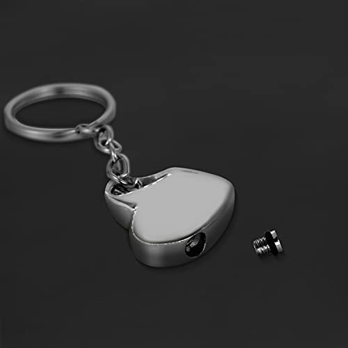 Forever in My Heart Stainless Steel Memorial Keepsake Urn Keychains Cremation Jewelry for Ashes - color: Glossy