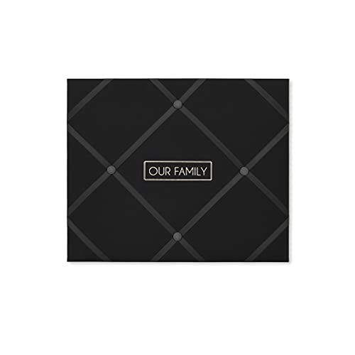 New View Gifts MEMO Family 19' X 16' French Memo & Photo Board, Black Linen Fabric, 19" X 16" X .6" - color: Black, style: Family