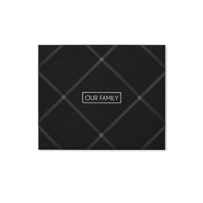New View Gifts MEMO Family 19' X 16' French Memo & Photo Board, Black Linen Fabric, 19" X 16" X .6" - color: Black, style: Family
