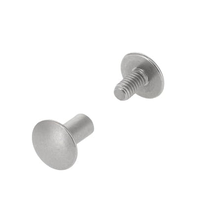 Chicago Screws, Dome Cap, Nickel Matte, Solid Brass-LL (50 per Bag) - size: 11.0mm Cap / 9.5mm Post