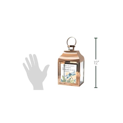The Bridge Collection in Our Hearts Dragonfly Lantern - Electric Lantern with Flameless LED Candle - Sympathetic Bereavement Gift for Lost Loved One
