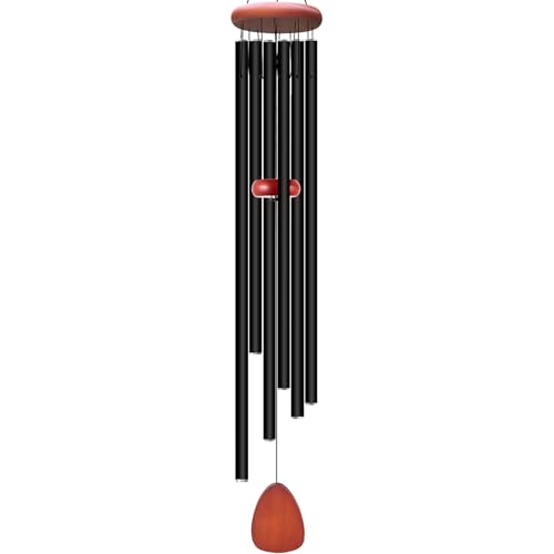 WENANA Large Wind Chimes for Outside Deep Tone, Soothing Melodic Memorial Sympathy Wind Chime, Suitable Outdoor Garden Decor, Gift for Mom Women Neighbors (Black Wind Chime -56 in) - size: Black wind chime -56“
