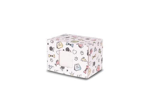 Unforgettable Urns-Made in USA-Biodegradable Cardboard Pet Urn-Box Cremation Urn for Pets-Dog & Cat Urn (Cat Urn Print, Medium Urn w/Picture Frame (110 cu. in)) - color: Cat Urn Print, size: Medium Urn w/Picture Frame (110 cu. in)