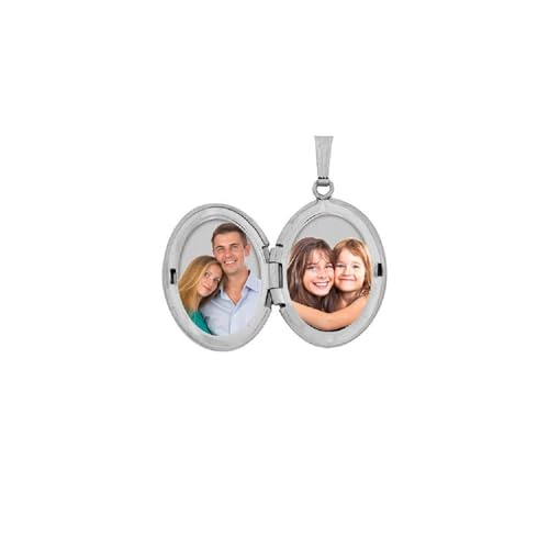 PicturesOnGold.com Oval Picture Locket in Silver - 3/4 x 1 inch - Includes 18 inch Chain - style: Locket + 2 Photo