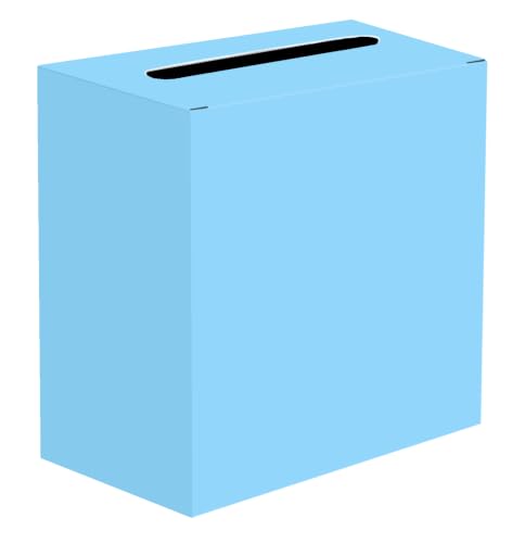 SietDESEO Light Blue Card Box for Graduation Large Cardboard Gift Card Box Holder for Wedding Reception Birthday Graduation Baby Shower Raffle Ticket Box with Slot - color: LIGHT BLUE CARD BOX, size: 9 X 5.1 X 9 INCH