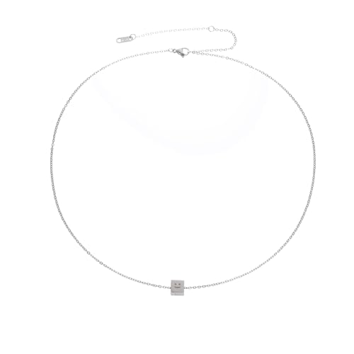 Silver/Gold Plated Angel Wing Pendant Necklace for Women Men | 18K Gold Guardian Angel Wings Feather Necklace Stainless Steel Simple Minimalist Necklaces Birthday Christmas Jewelry Gifts - color: Silver Emotion Face
