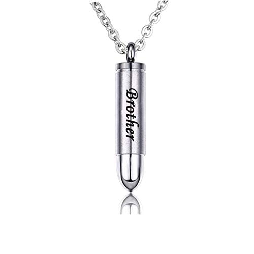 Celtic Cross Bullet Urn Necklaces for Ashes Cremation Jewelry Keepsake Memorial Pendant - style: Brother-Stainless Steel