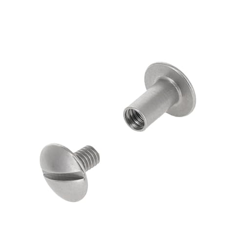 Chicago Screws, Dome Cap, Nickel Matte, Solid Brass-LL (50 per Bag) - size: 11.0mm Cap / 6.4mm Post