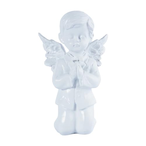 Guardian Angel Statue Praying Boy Angel Figurines Resin Kneeling Religious Memorial Figurine with Praying Hands for First Communion Gifts Baptism Gift Home Decor Women - color: Angel-boys