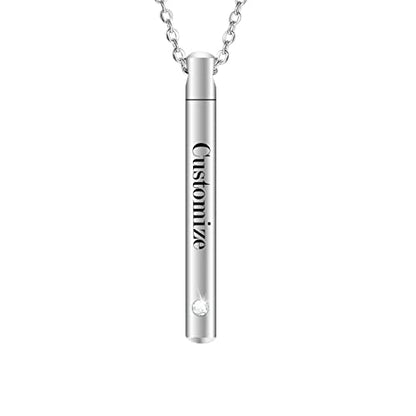 XIUDA Urn Necklace for Ashes Stainless Steel Cremation Necklace with Crystal Memorial Pendant Necklace - color: customize