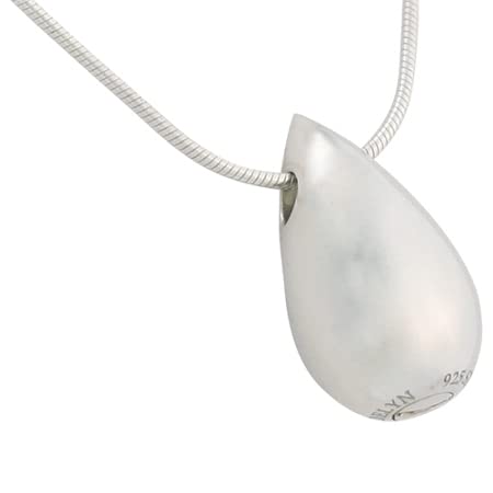 Teardrop Pendant and Necklace for Ashes, Sterling Silver, Cremation Jewelry for Ashes - color: Silver