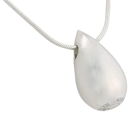 Teardrop Pendant and Necklace for Ashes, Sterling Silver, Cremation Jewelry for Ashes - color: Silver