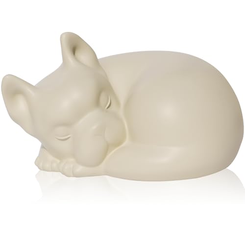 French Bulldog Dog Urn, Frenchie Dog Urns for Ashes, Pet Urns, Cream | Pet Memorial Keepsake Funeral Urn for Dogs Ashes, Animal Urn - color: Cream