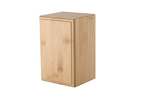 Silicute Medium Bamboo Pet Urns for Dog Ashes, Bamboo Wooden Pet Urn for Funerals and Memorials, Sturdy Wood Keepsake Memory Box