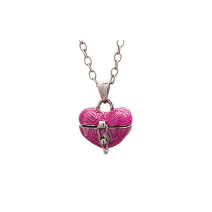 Heart Locket Necklace Y2k Love Heart Necklace Tiny Small Cute Necklace for Women Valentine's Day - color: Pink