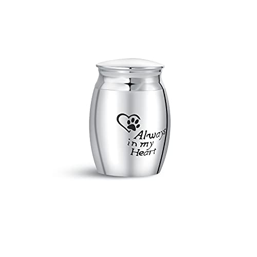 Funeral Small Cremation Urn for Pet Ashes Paw Print Dog Puppy Love Always in My Heart Memorial Keepsake - size: Always in my Heart