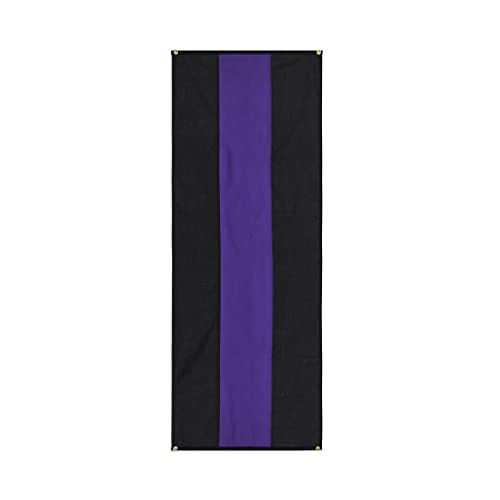 Memorial Nylon Pull Down Banner By Old Glory Bunting. 3 Stripe Black and Purple Funeral Banner - 18" x 8'. Made in USA - size: 18" x 8" - Nylon