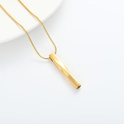 Urn Necklace for Ashes Twist Strip Cremation Jewelry Bar Ashes Necklace Memorial Keepsake Urn Pendant for Women Men Always In My Heart - color: Gold-Always