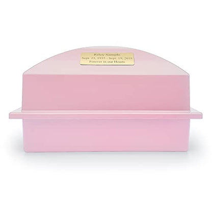 Urn Vault, Regent, Pink with Nameplate - color: Pink with Nameplate, size: Medium