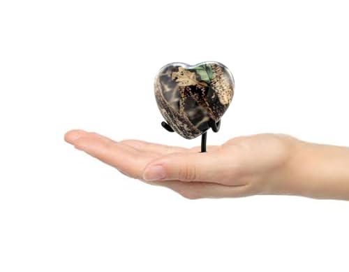UrbanWoods Camouflage Heart Keepsake Urn for Ashes - Handcrafted Forest Memorial With Display Stand, Premium Case & Bag - Hunting Mini Urn